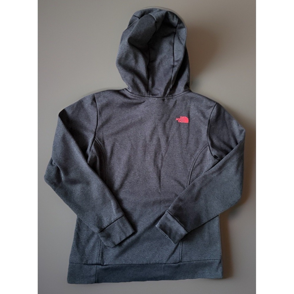 The North Face Long Sleeve Hoodie Sweatshirt Black Pink Logo Women's Large JBHS - Picture 2 of 9